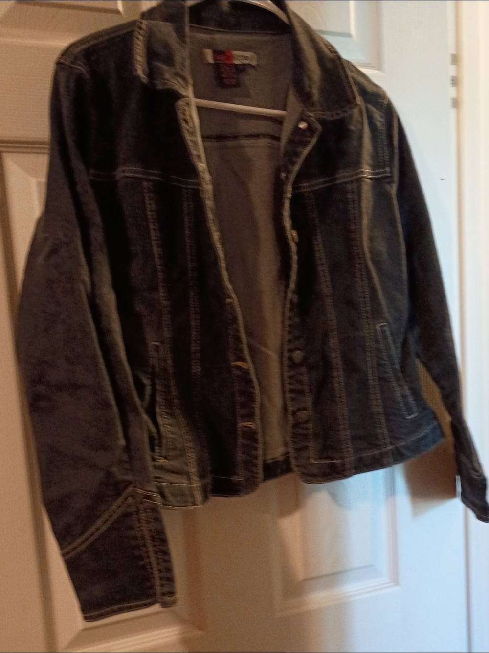 Live a Little Dark Denim Jacket with Contrast Stitching
